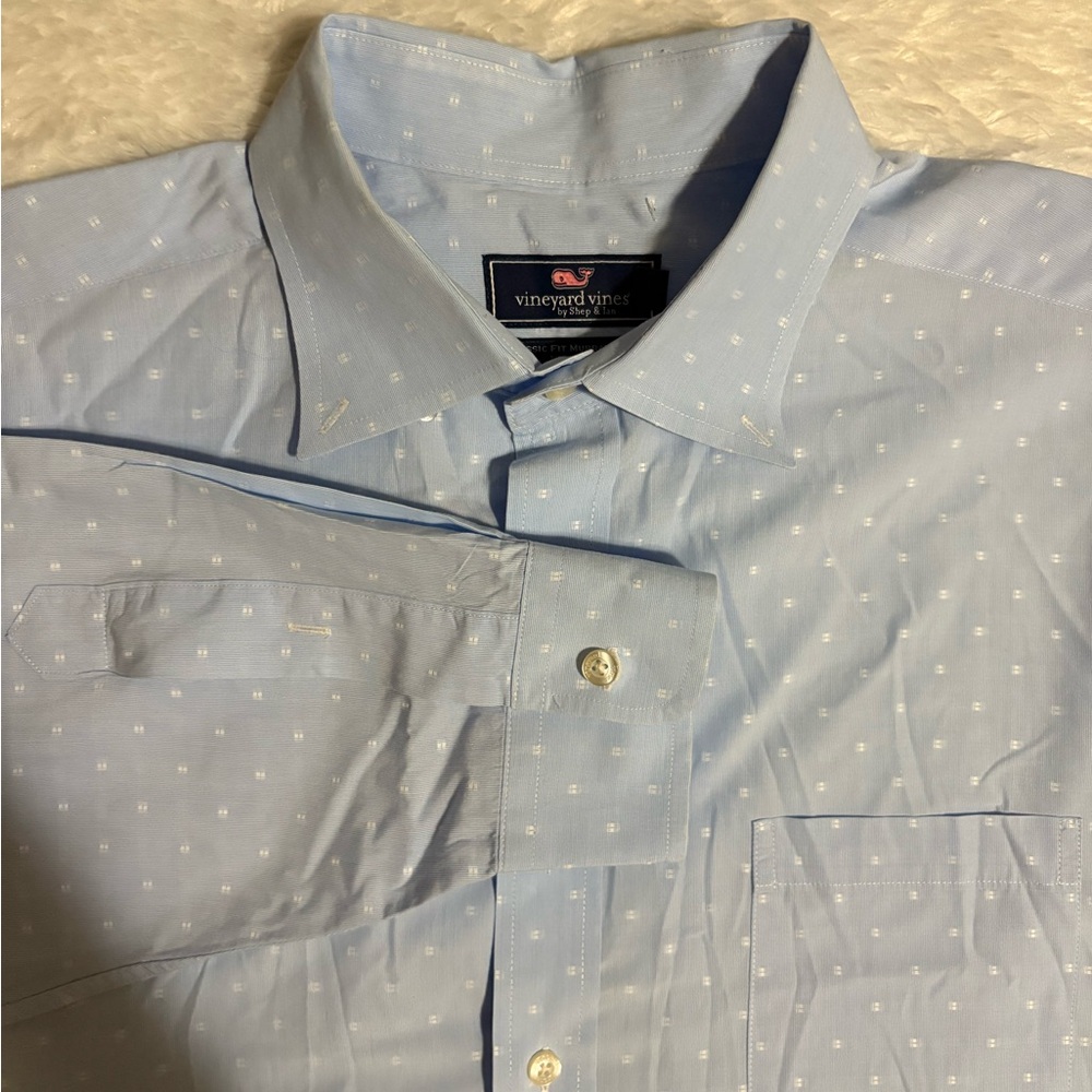 vineyard vines Men's classic fit murray shirt Light Blue Long Sleeve Shirt XL